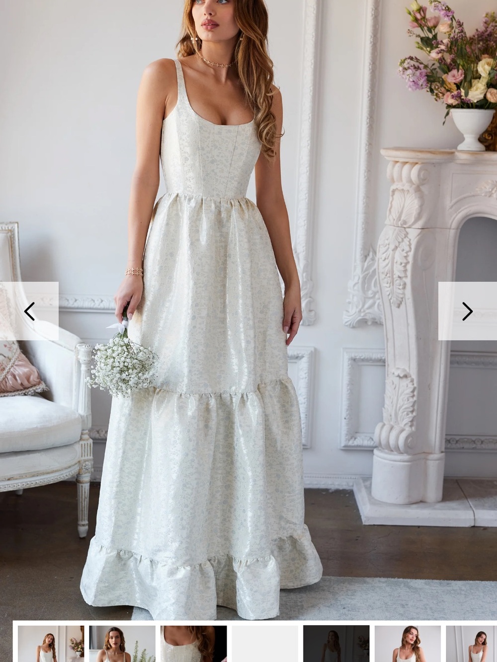 V.chapman The Avery Dress in Light Blue Duchess